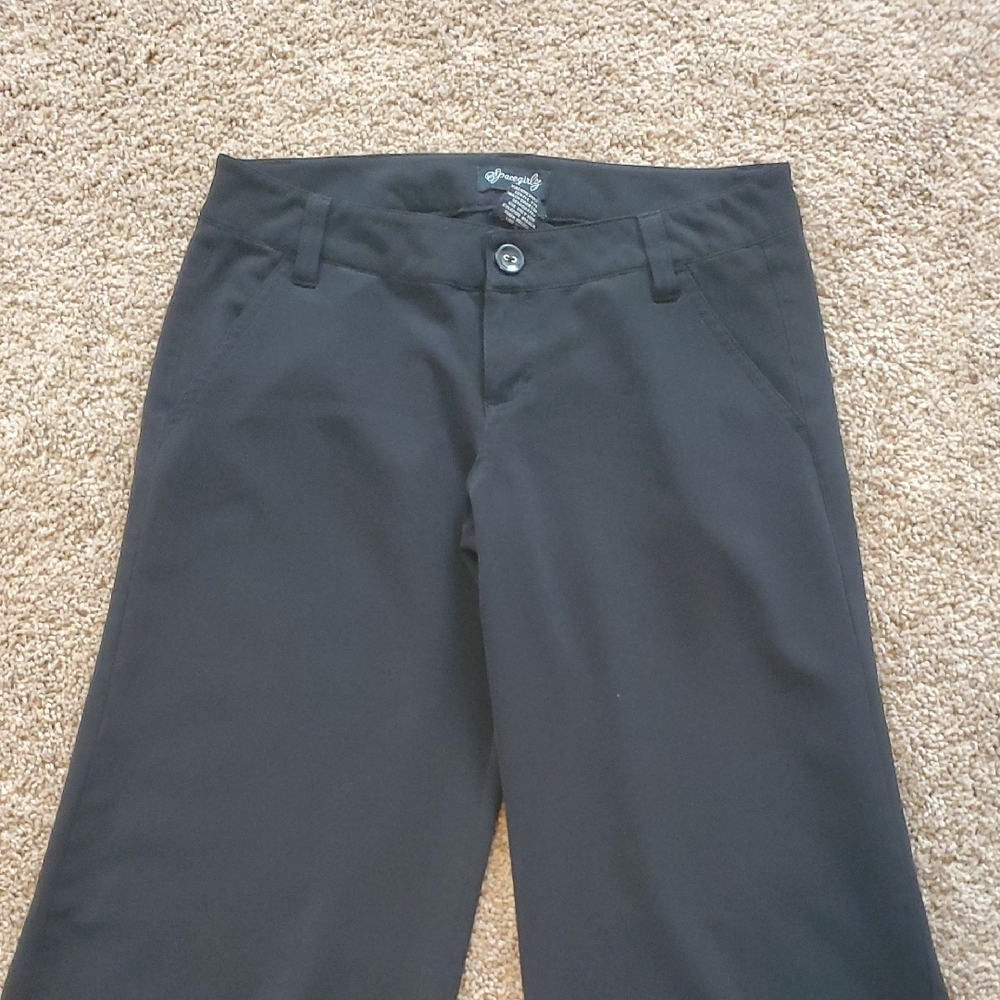 Juniors Black Wide Leg Dress Pants - Picture 3 of 7
